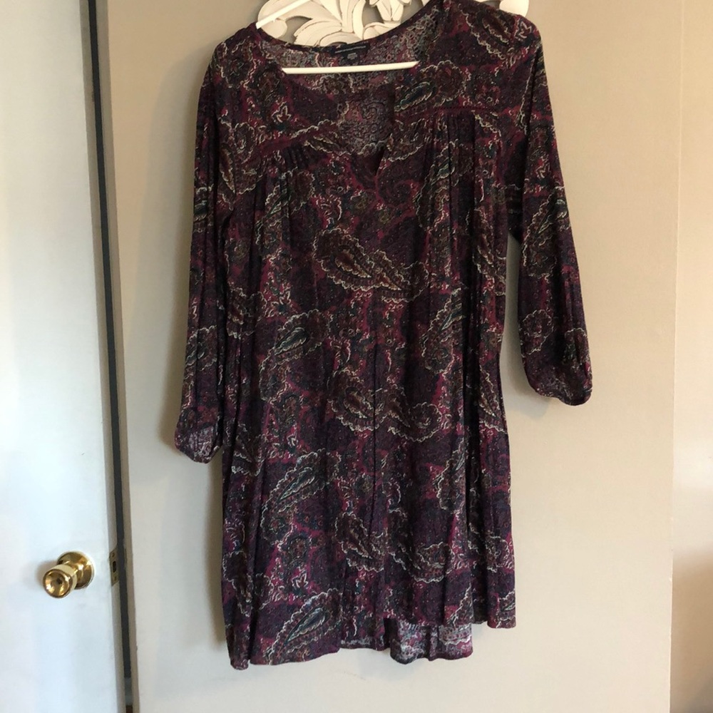 Paisley print purple dress